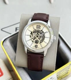 Fossil Heritage Automatic Brown Leather Watch (CREAM WASH) (2025)