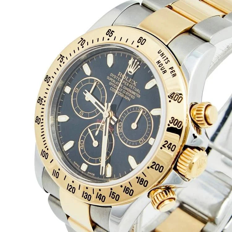 Rolex Black Yellow Gold Stainless Steel Cosmograph Daytona 116523 Watch