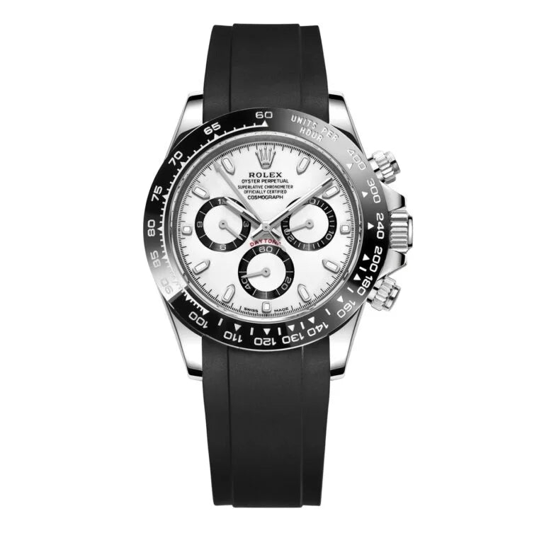 ROLEX DAYTONA (BLACK/SILVER) FIBER BELT PREMIUM WRIST WATCH