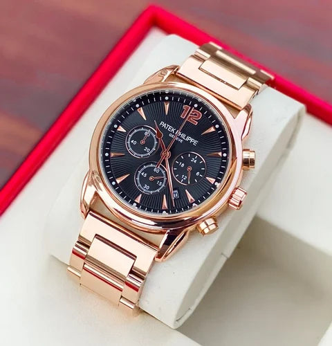 Patek_Philippe Rose & White Dial Chronograph Working