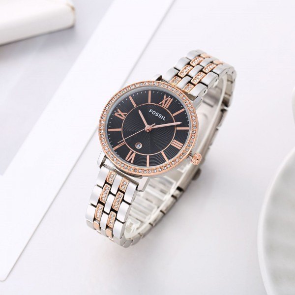 Fossil_Carlie_Diamond_Rosegold_Twotone_Black