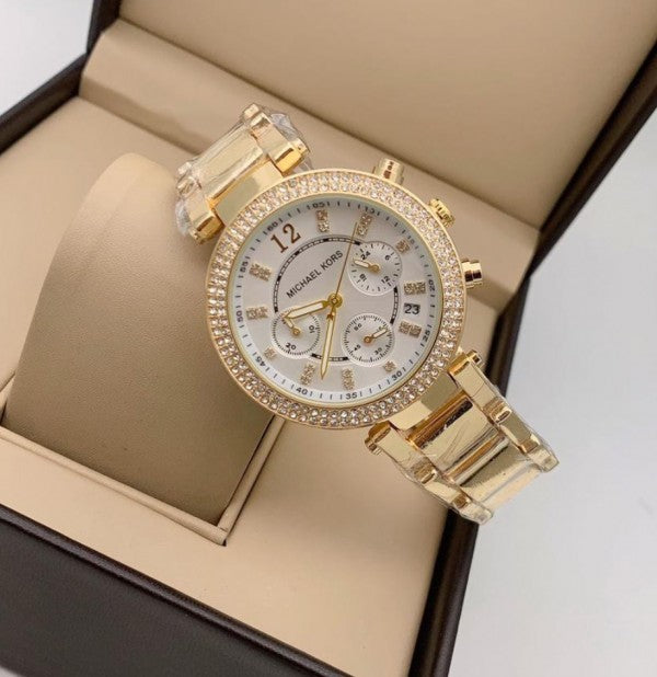 Michael Kor_s Parker Gold White Dial