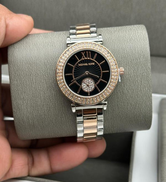 Micheal_Kors_Roman_Diamond_Twotune_Black