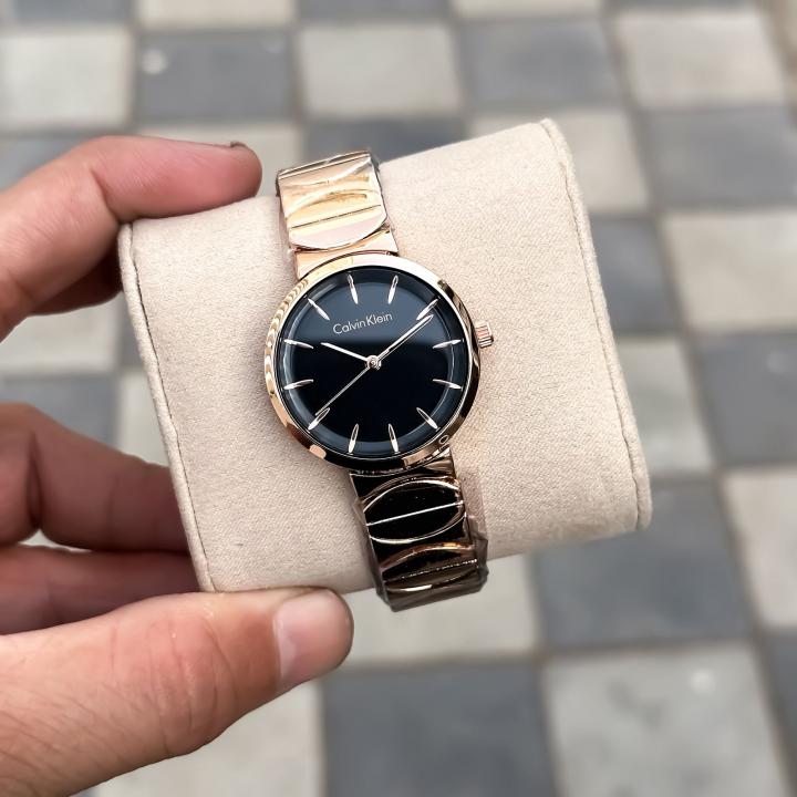 CALVIN-KLEIN_LADIES_ROSEGOLD BLACK