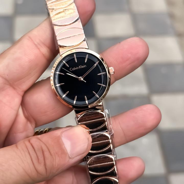 CALVIN-KLEIN_LADIES_ROSEGOLD BLACK