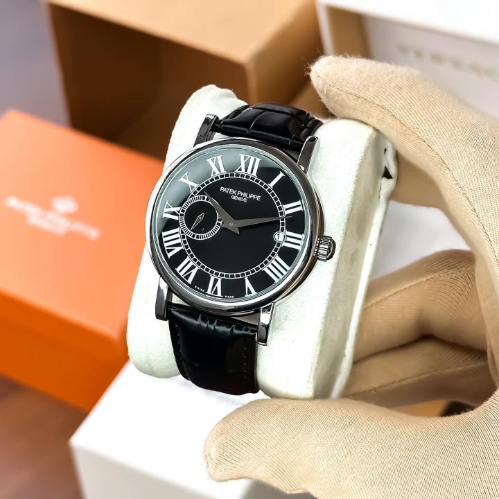 PATEK_PHILLIPPE MENS LEATHER WATCH