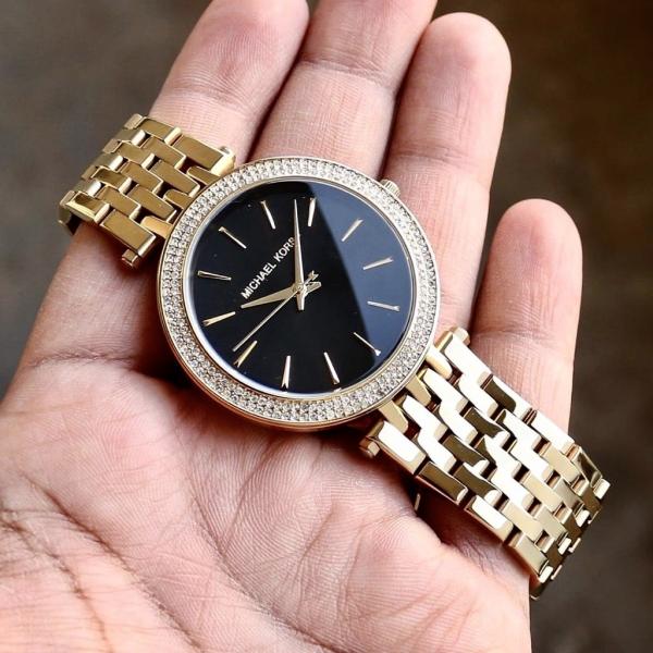 Micheal Kors Darci Gold Black Dial