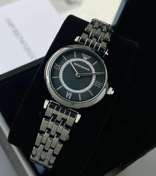 EMPORIO ARMAN_I CERAMIC LADIES FULL BLACK SILVER DAYMOND DAYAL