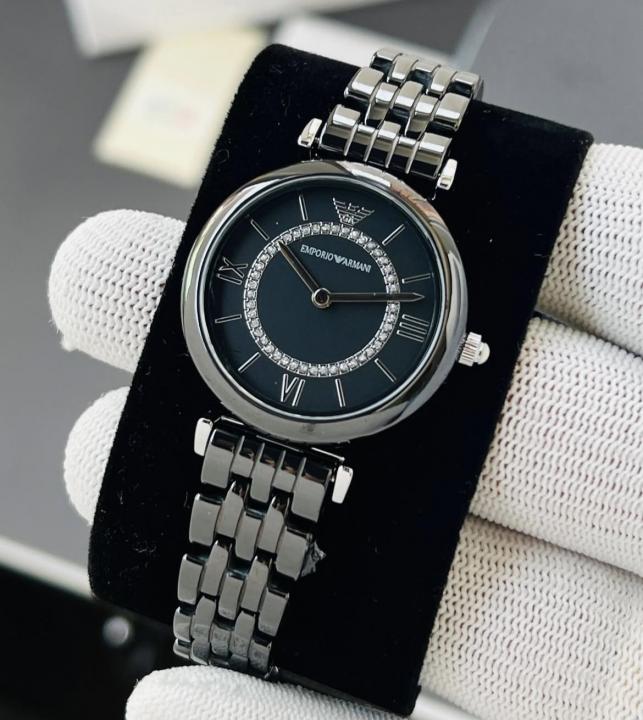 EMPORIO ARMAN_I CERAMIC LADIES FULL BLACK SILVER DAYMOND DAYAL