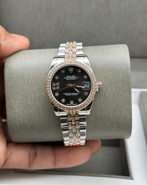 Rolex_Women_Date_Only_Diamond_Black_Twotone