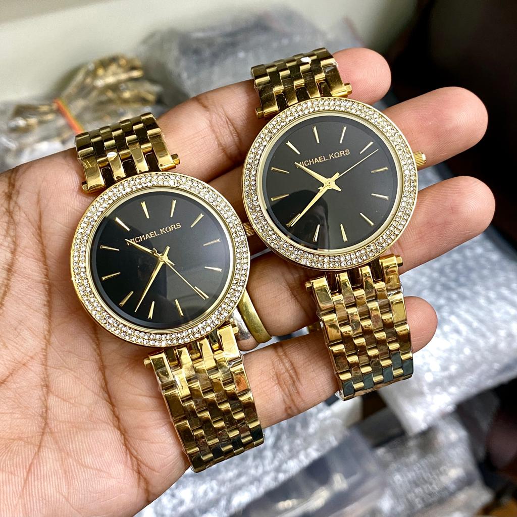 Micheal Kors Darci Gold Black Dial