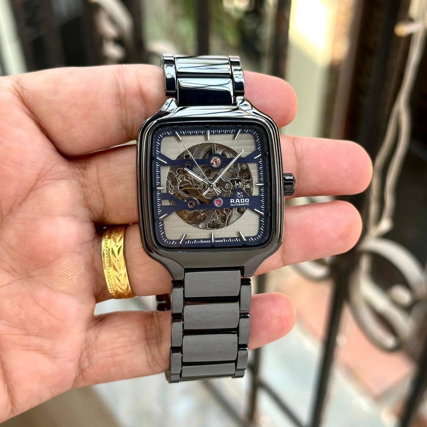 Rad_o True Square Automatic Ceramic Black-Gold