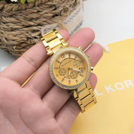 Michael Kor_s MK Full Gold All Chrono Working