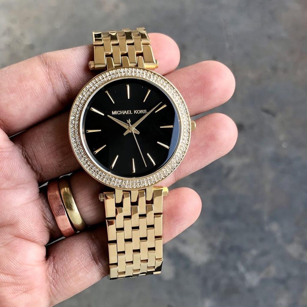 Micheal Kors Darci Gold Black Dial