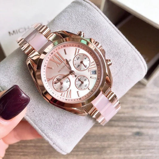 Michael Kor_s Rose Gold Bradshaw All Chrono Working