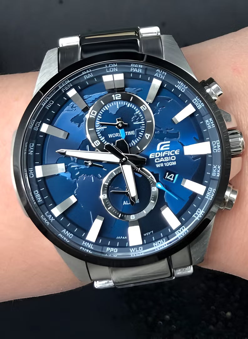 Casio Edifice Ex295 World Map Blue
