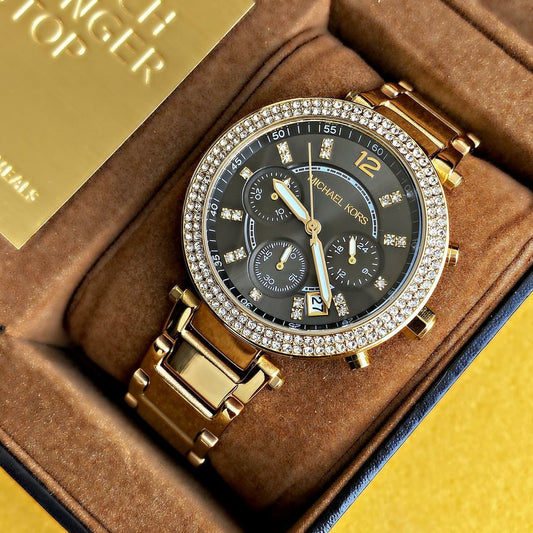 Michael_Kors_Parker Rose Gold Black Dial