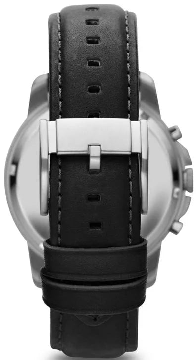 Fossil Grant Leather Belt Black Silver Watch